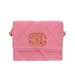 CHANEL Pink Canvas Pouch
